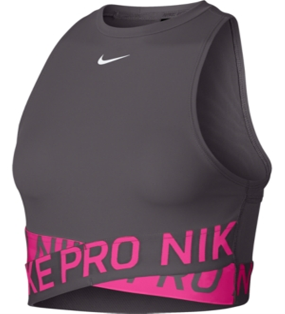 Camiseta regata curta Nike Pro feminina cinza, tamanho pequeno
