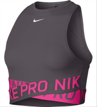 Camiseta regata curta Nike Pro feminina cinza, tamanho pequeno