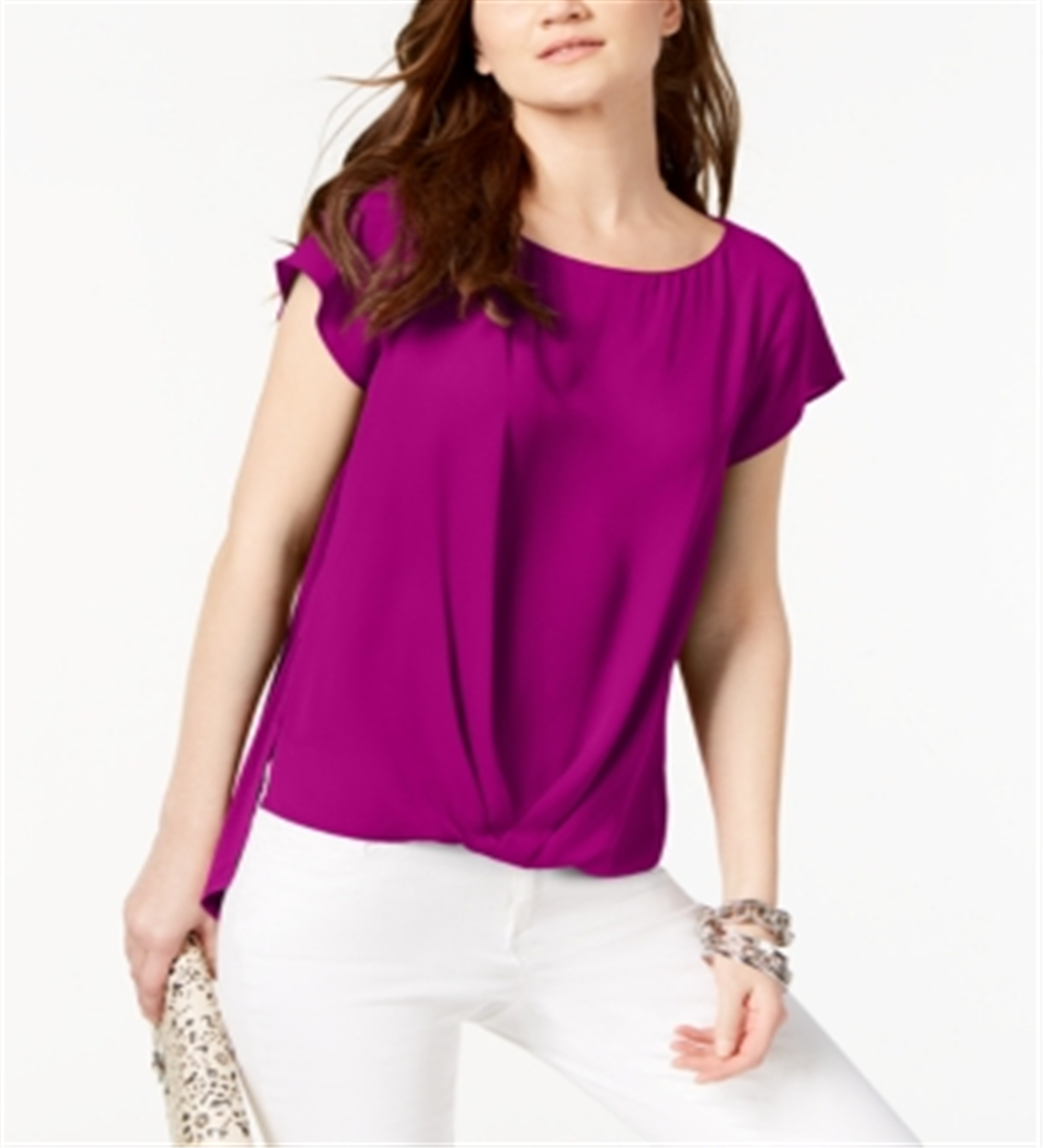 Blusa feminina com bainha drapeada INC International Concepts, rosa, tamanho extragrande