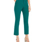 Calça feminina reta com zíper no tornozelo da INC International Concepts para usar no trabalho, verde, tamanho 6