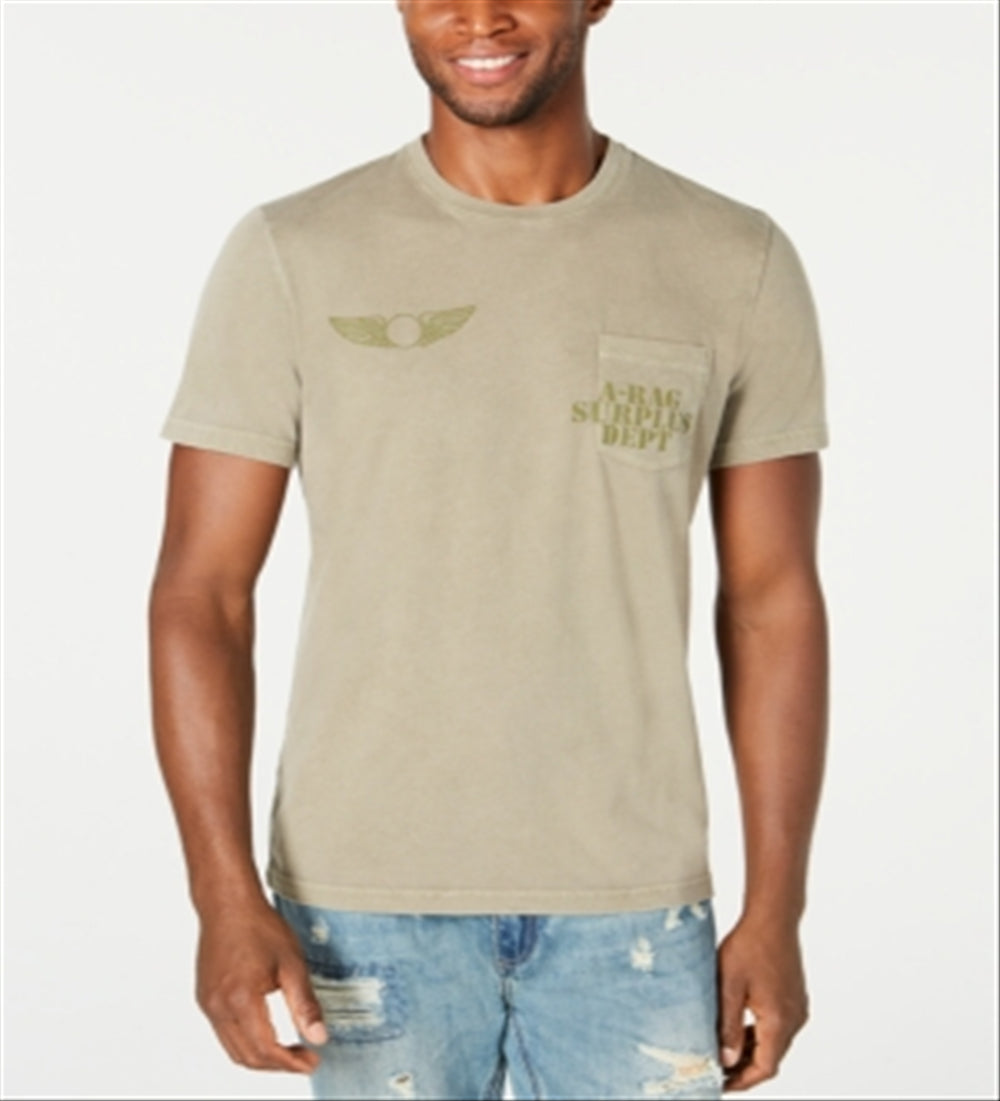 Camiseta masculina American Rag Army Stamp, verde, tamanho pequeno