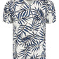 Camiseta masculina American Rag Leaf Lines com decote em V - Azul, tamanho médio