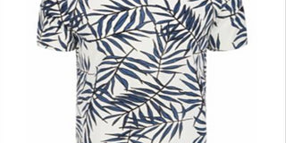 Camiseta masculina American Rag Leaf Lines com decote em V - Azul, tamanho médio