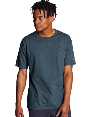 Camiseta Champion Masculina Gola Redonda Logotipo Bordado Azul Tamanho P