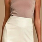 Blusa feminina Free People, um ombro só, franzida, roxa, tamanho M