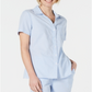 Camisa feminina Karen Scott de algodão seersucker, azul, tamanho XX-G