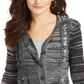 Cardigan de malha mesclada com capuz feminino Style &amp; Co, preto, tamanho GG
