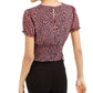 Blusa estampada com babados Bar III feminina, vermelha, tamanho X-Large