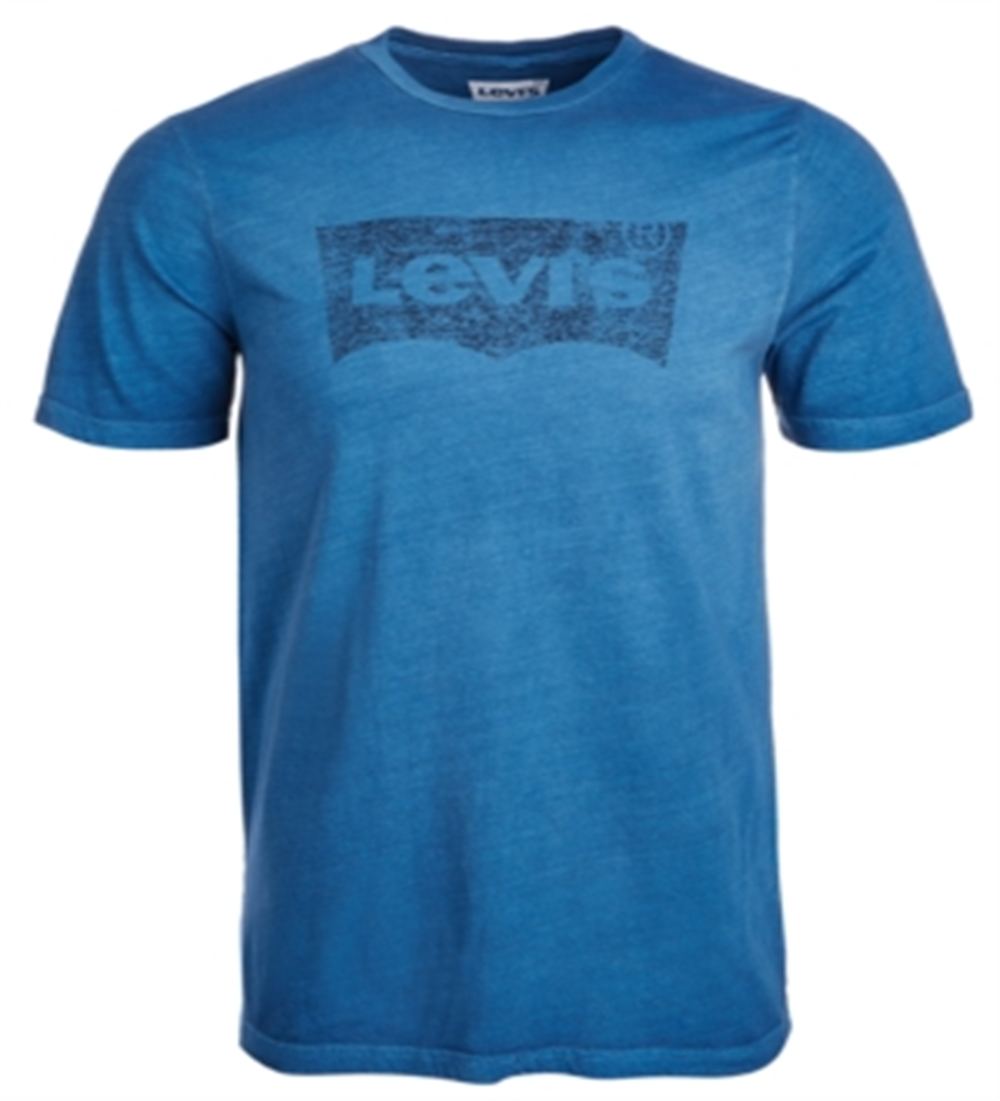 Camiseta Levi's Masculina com Estampa de Logotipo Batwing Azul Tamanho Grande