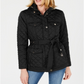 Casaco acolchoado com cinto feminino Michael Kors, preto, tamanho X-S