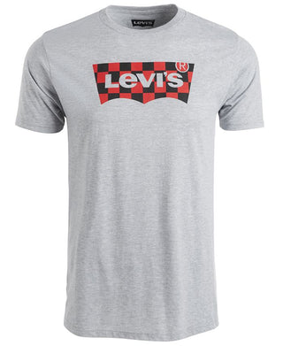 Levi's Men's Checkered Logo T-Shirt Grey Size Medium