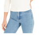 Blusa feminina Bar III manga comprida decote assimétrico branca tamanho grande