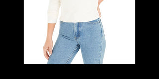 Blusa feminina Bar III manga comprida decote assimétrico branca tamanho grande