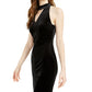 Vestido Halter Recortado de Veludo Feminino Bar III Preto Tamanho X-S