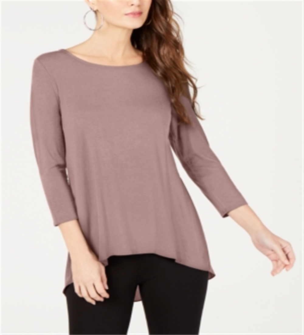 Camiseta básica feminina Alfani Mix Media Rosa Tamanho XX-G