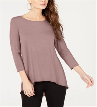 Camiseta básica feminina Alfani Mix Media Rosa Tamanho XX-G