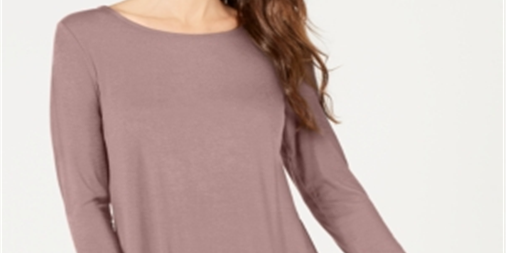 Camiseta básica feminina Alfani Mix Media Rosa Tamanho XX-G