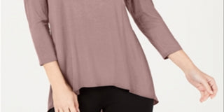 Camiseta básica feminina Alfani Mix Media Rosa Tamanho XX-G