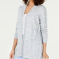 Camiseta feminina de manga comprida Charter Club, azul, tamanho XX-G
