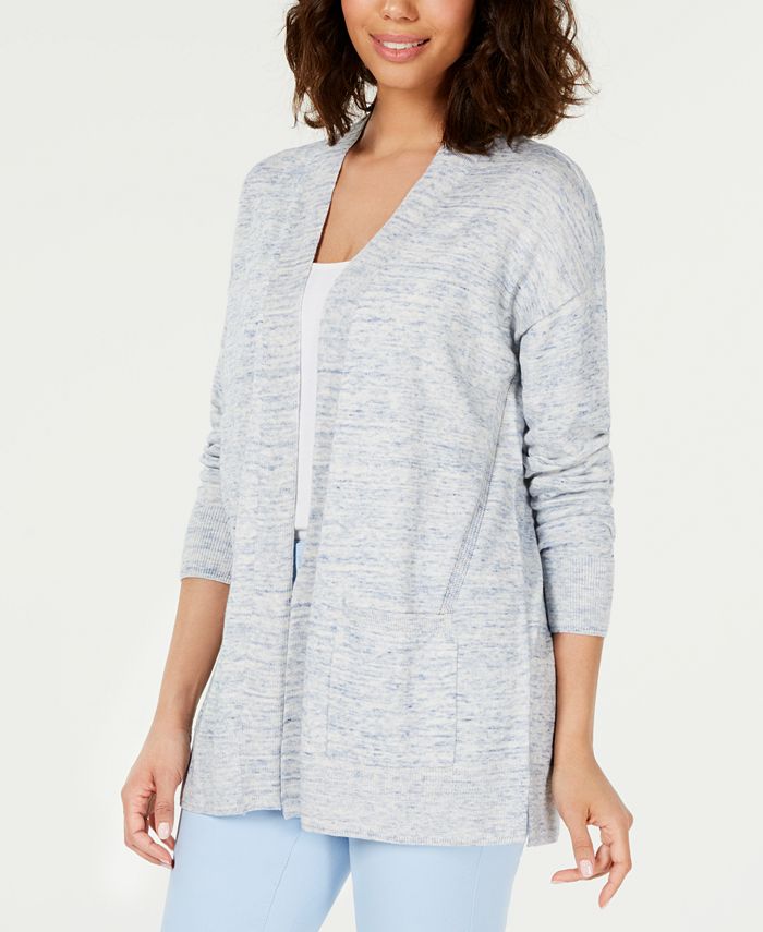 Camiseta feminina de manga comprida Charter Club, azul, tamanho XX-G