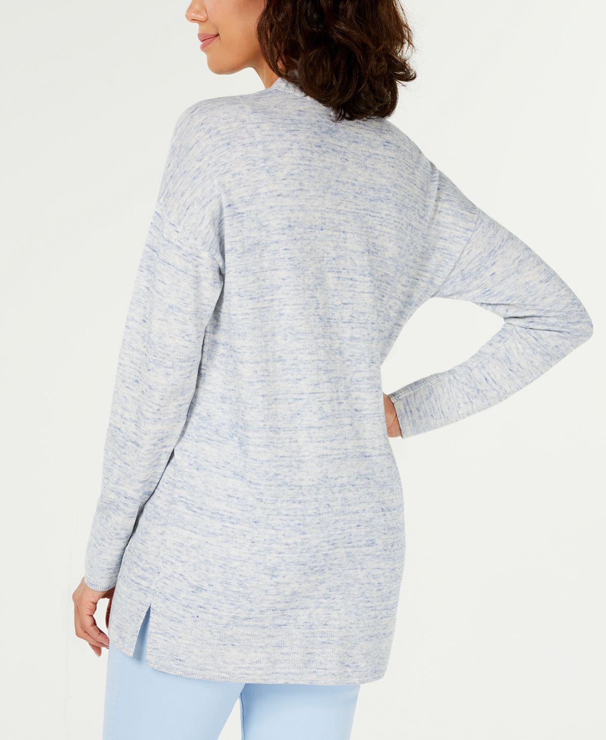 Camiseta feminina de manga comprida Charter Club, azul, tamanho XX-G