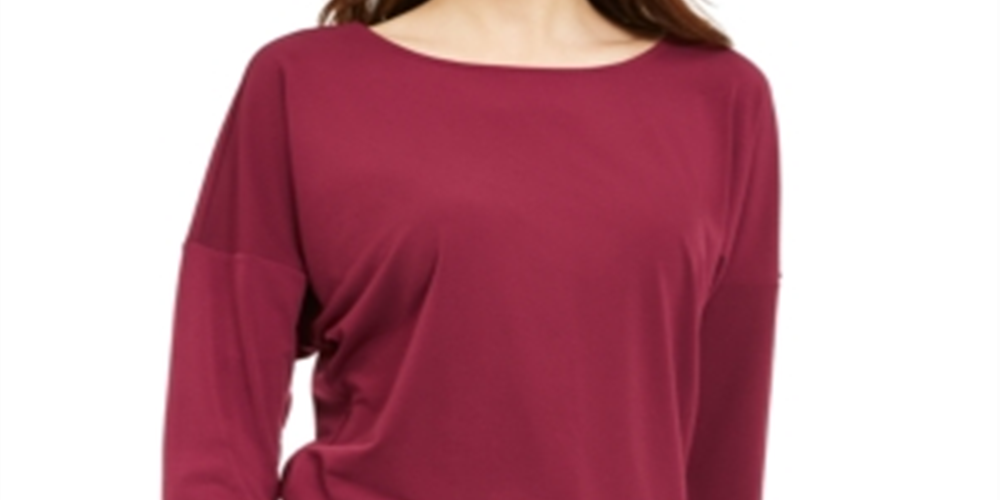 Blusa feminina Alfani com decote canoa e manga dolman, vermelha, tamanho grande
