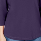 Karen Scott Moletom Feminino Esportivo de Algodão com Tachas Manga 3/4 Roxo Tamanho Grande