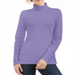 Karen Scott Blusa de gola alta feminina de algodão, roxa, tamanho pequeno, extragrande