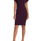Vestido de festa Calvin Klein feminino com manga pétala, decote joia e acima do joelho, roxo, tamanho 14