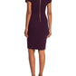 Vestido de festa Calvin Klein feminino com manga pétala, decote joia e acima do joelho, roxo, tamanho 14