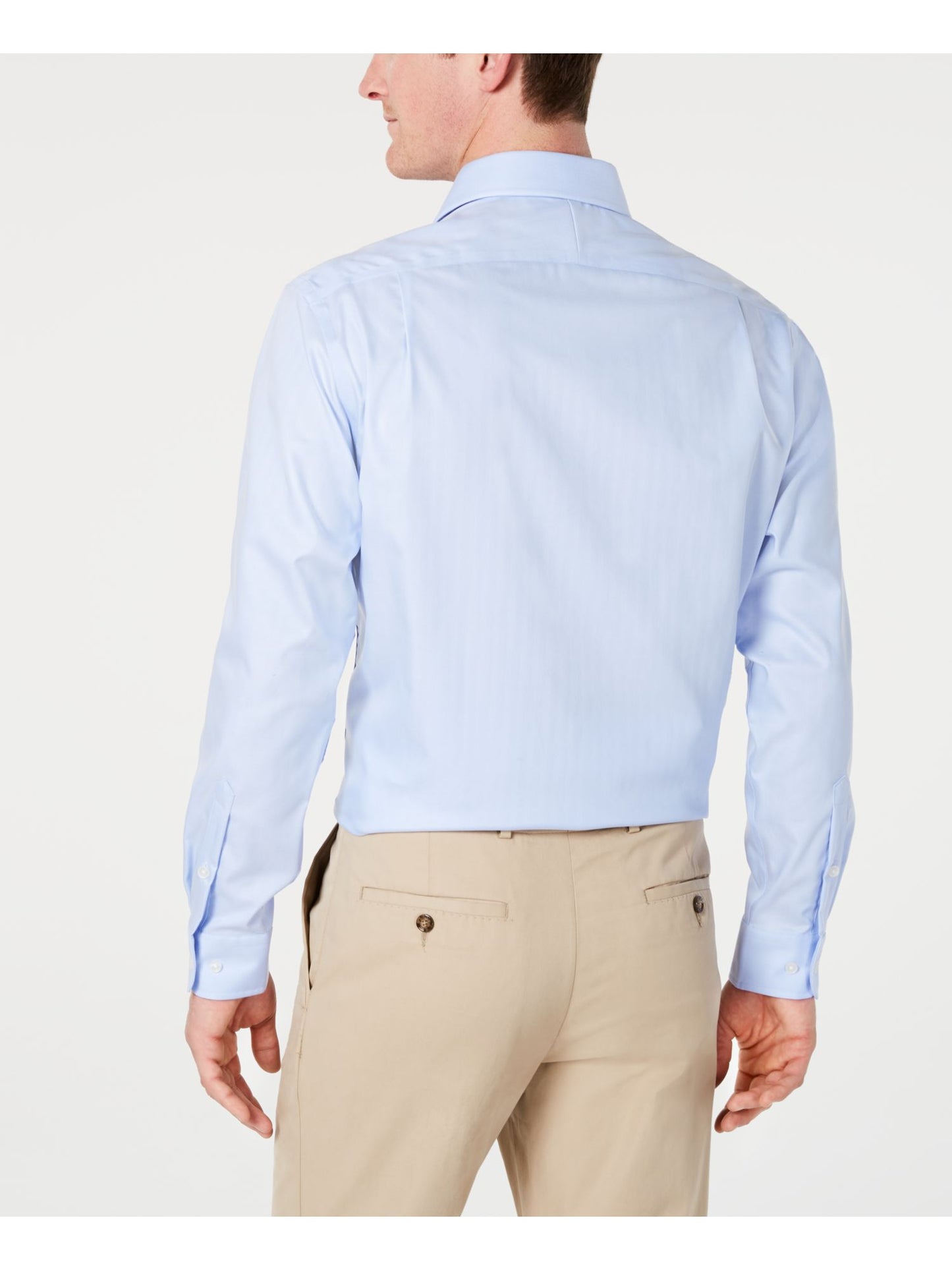 Camisa social masculina Tasso Elba com gola clássica, ajuste que não pode ser passada a ferro, tamanho 32x33, azul
