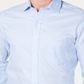 Camisa social masculina Tasso Elba com gola clássica, ajuste que não pode ser passada a ferro, tamanho 32x33, azul