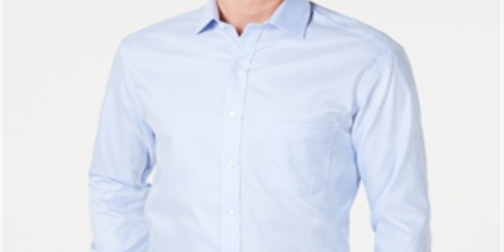 Camisa social masculina Tasso Elba com gola clássica, ajuste que não pode ser passada a ferro, tamanho 32x33, azul