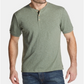 Camiseta Henley Masculina Vintage à Prova de Intempéries Verde Tamanho XXX-G