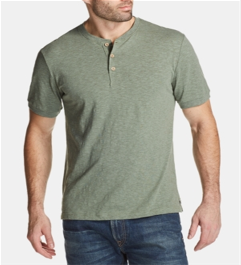 Camiseta Henley Masculina Vintage à Prova de Intempéries Verde Tamanho XXX-G