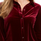 Blusa de veludo feminina Charter Club com botões frontais, tamanho vinho, pequeno, G
