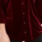 Blusa de veludo feminina Charter Club com botões frontais, tamanho vinho, pequeno, G