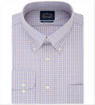 Eagle Men's Cotton Plaid Button Down Shirt Purple Size XL