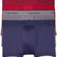 Cuecas boxer Calvin Klein masculinas com logotipo, pacote com 3, vermelhas, tamanho extragrande