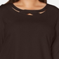Blusa recortada manga 3/4 feminina Karen Scott marrom tamanho 1X