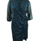 Vestido envelope floral feminino INC International Concepts Shadow, azul, tamanho 1X