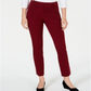 Calça feminina Charter Club Solid Newport Slim Leg Vermelha Tamanho 2 Petite