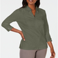 Karen Scott Top Feminino de Algodão com Ilhós e Jugo Verde Tamanho Médio