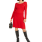 Vestido suéter feminino INC International Concepts com detalhe de zíper e ajuste evasê, vermelho, tamanho XX-G