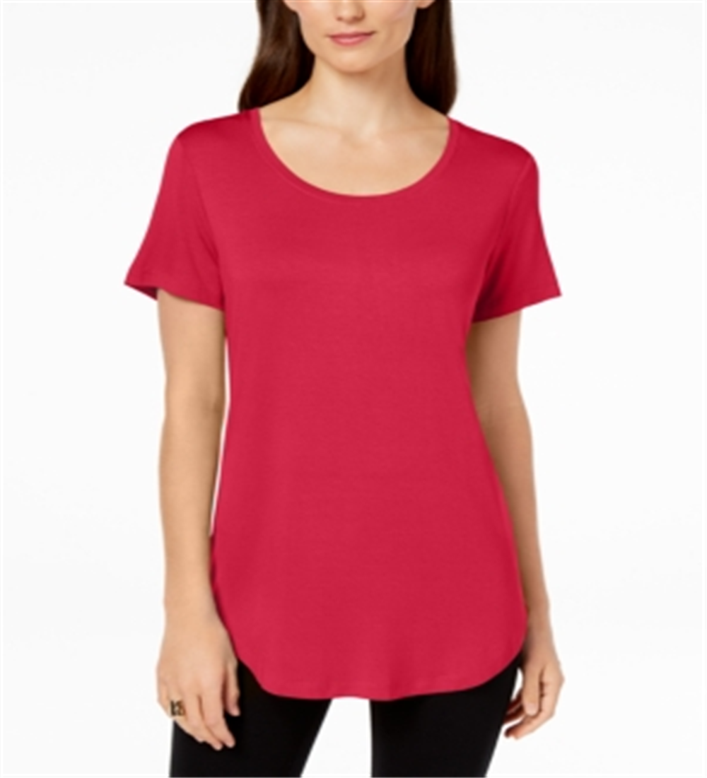 JM Collection Top feminino com decote redondo rosa tamanho XX-G