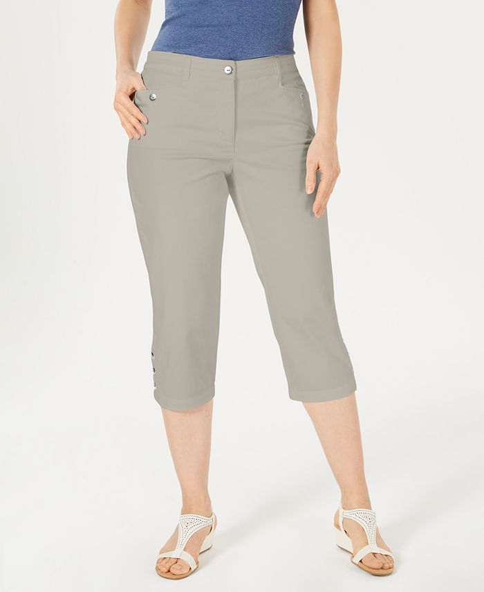 Calça feminina Karen Scott cinza tamanho 16