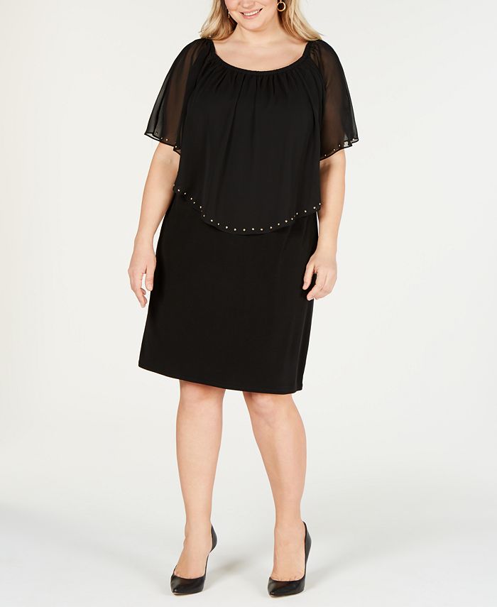 Vestido tubinho conversível feminino JM Collection, preto, tamanho 1X