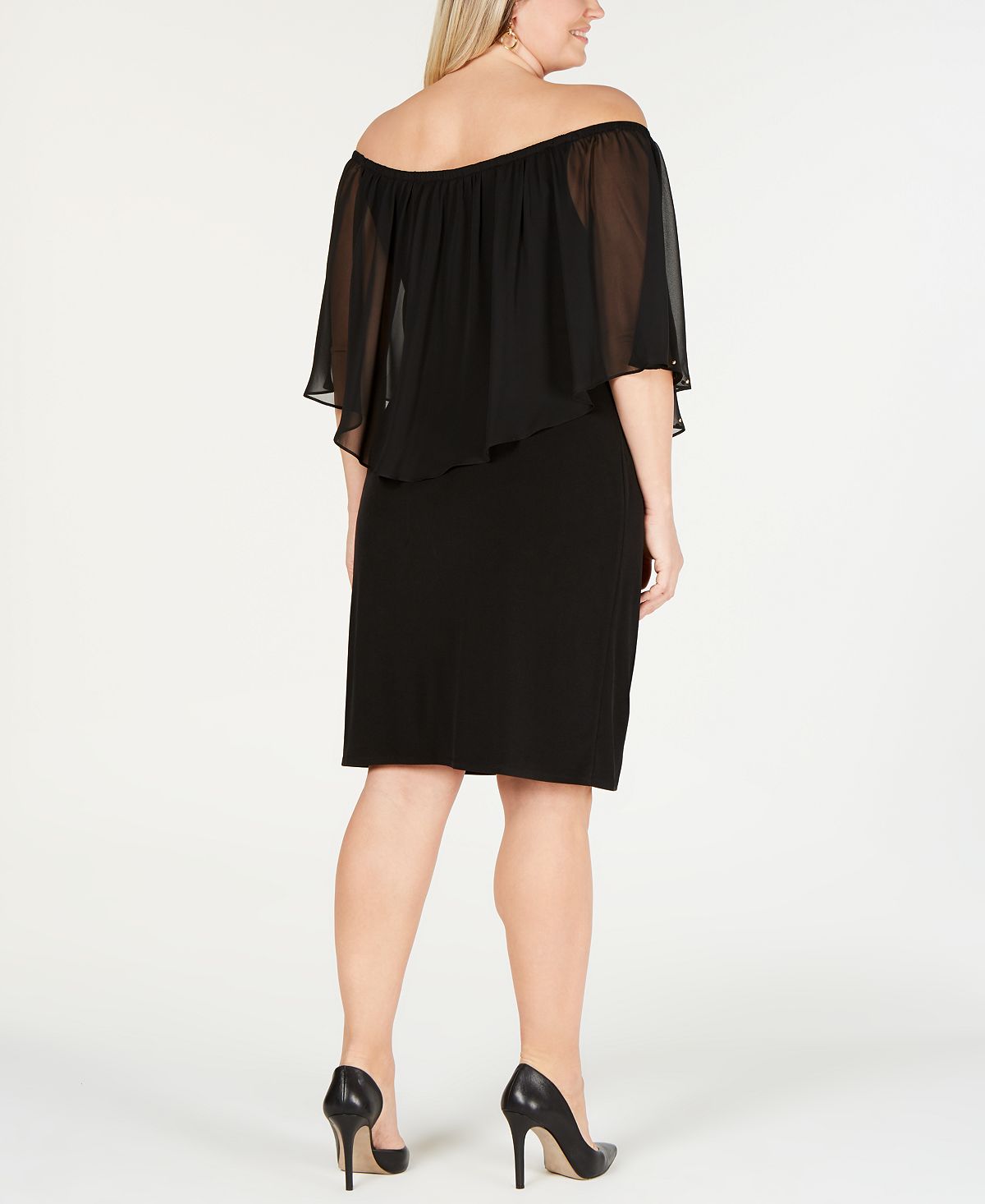Vestido tubinho conversível feminino JM Collection, preto, tamanho 1X