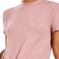 Blusa com gola falsa e amarração frontal canelada Pink Rose Junior, tamanho grande
