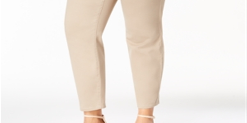 Calça Calvin Klein Plus Bristol Officewear Feminina Afinadora de Barriga Bege Tamanho 26W